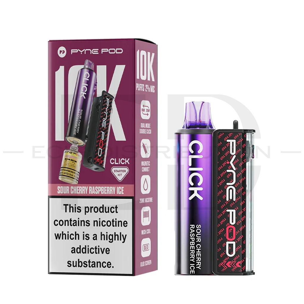 Pyne Pod Click 10K Starter Kit - Sour Cherry Raspberry Ice