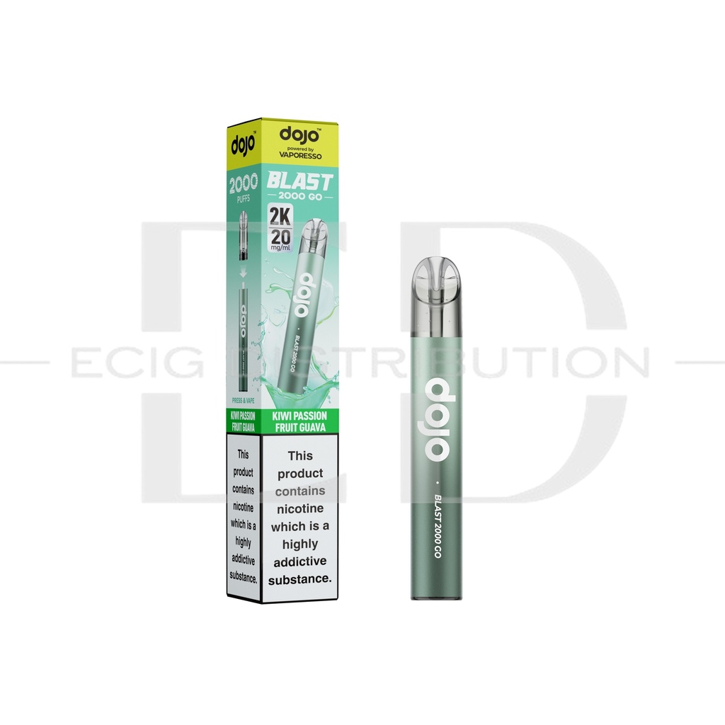 Vaporesso Dojo Blast 2000 Go Transparent Pod Kit - Kiwi Passion Fruit Guava 20MG