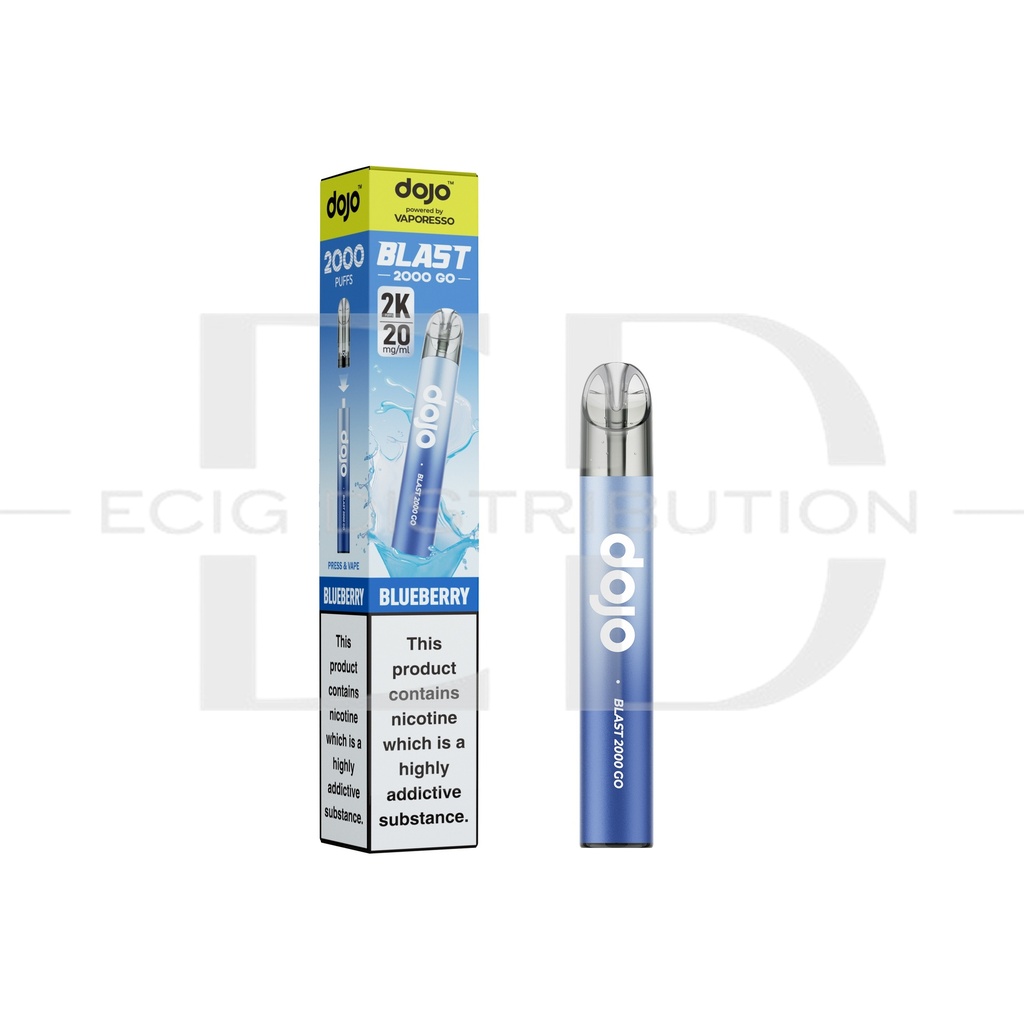 Vaporesso Dojo Blast 2000 Go Transparent Pod Kit - Blueberry 20MG