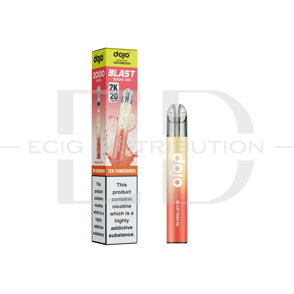 Vaporesso Dojo Blast 2000 Go Transparent Pod Kit - Ten Tangerines 20MG