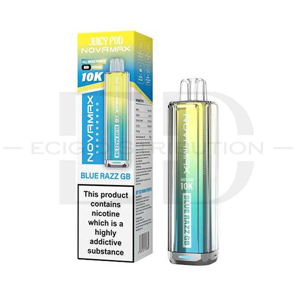Juicy Pod Novamax 10K Pod Kit - Blue Razz GB