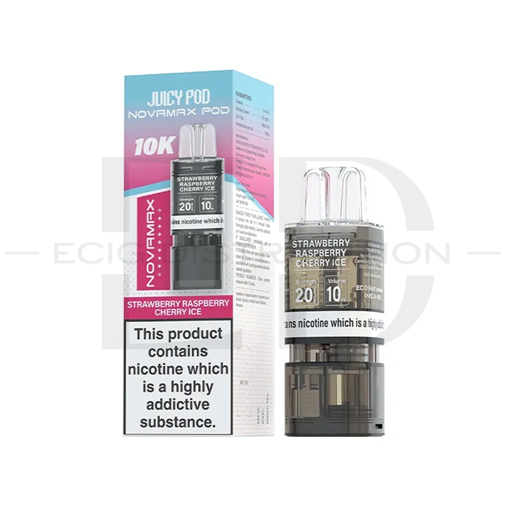 Juicy Pod Novamax 10K Refillable Pod - Strawberry Raspberry Cherry Ice