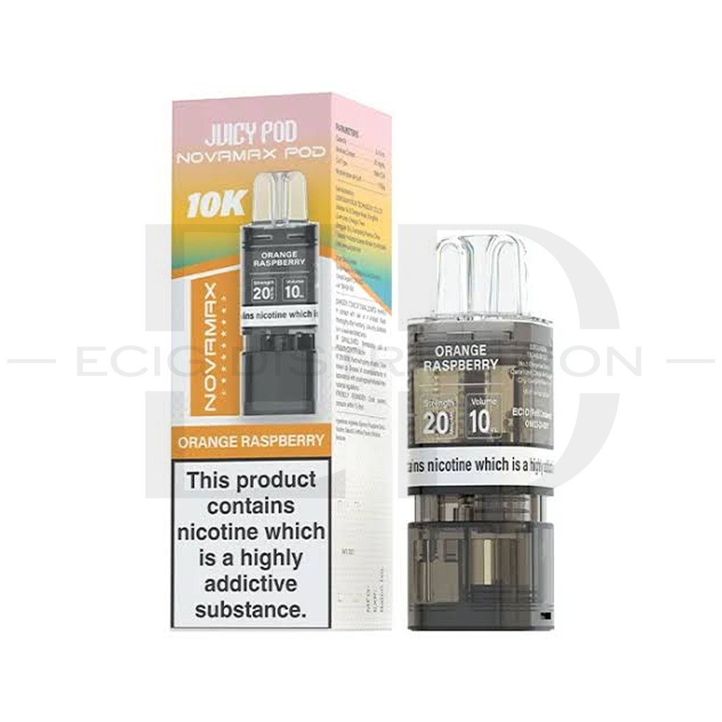 Juicy Pod Novamax 10K Refillable Pod - Orange Raspberry