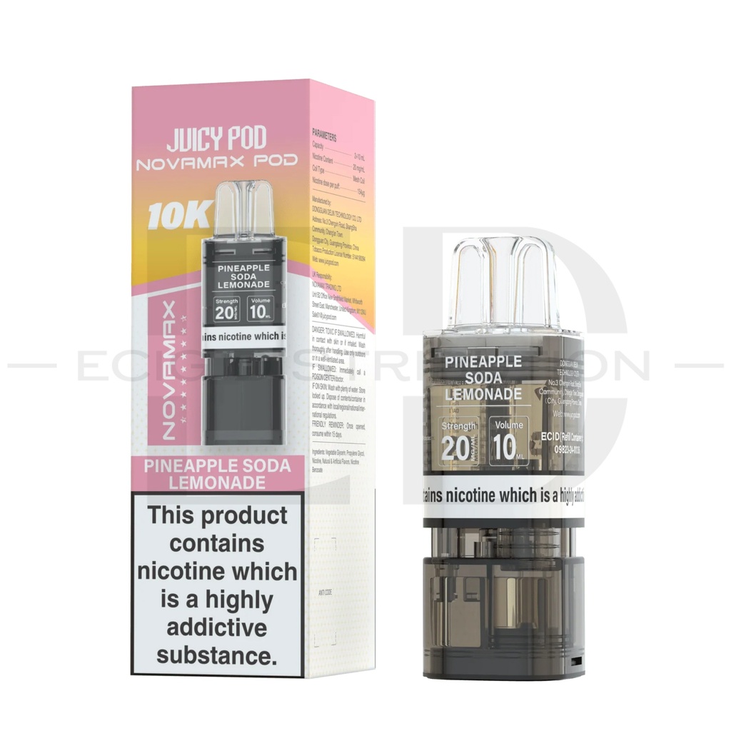Juicy Pod Novamax 10K Refillable Pod - Pineapple Soda Lemonade