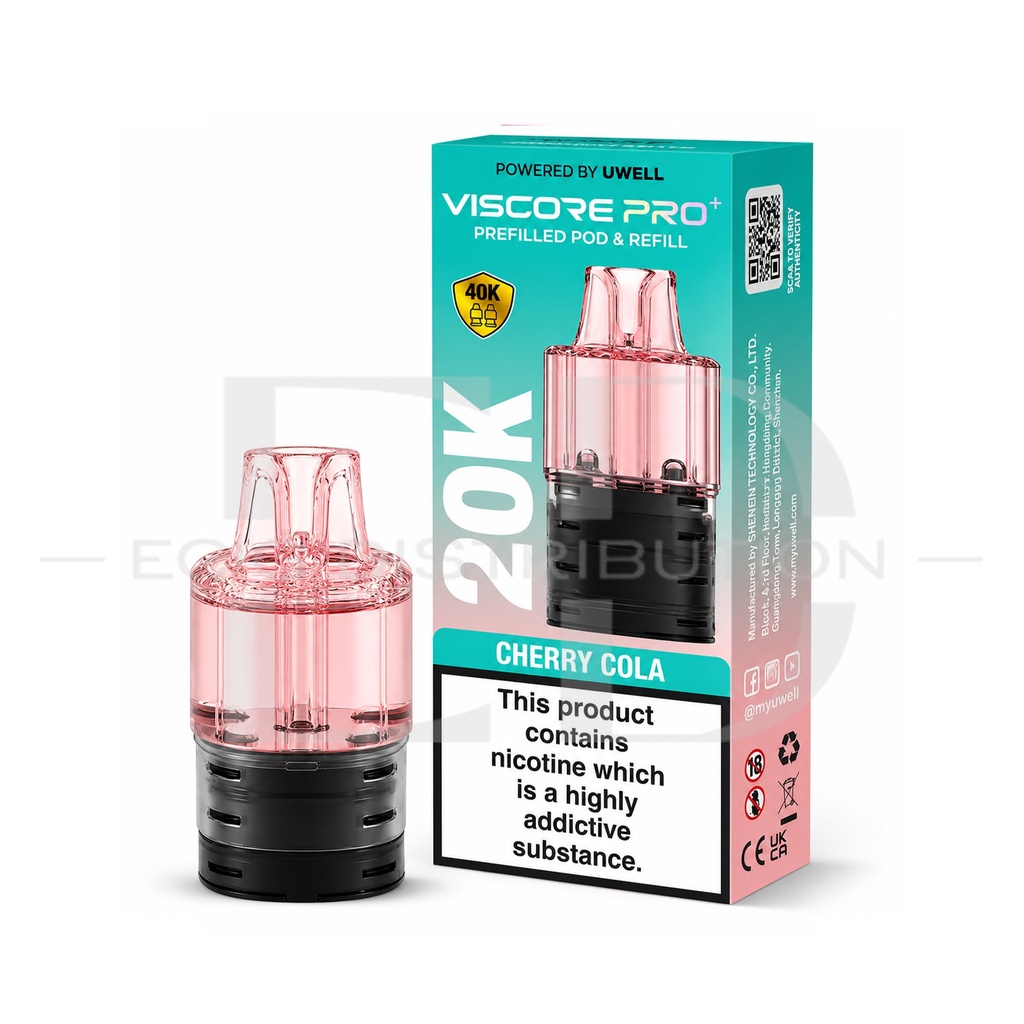 Uwell Viscore Pro+ Refillable Pod - Cherry Cola 20MG