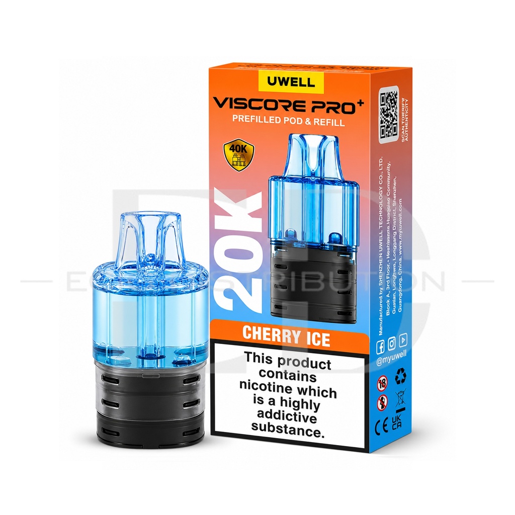 Uwell Viscore Pro+ Refillable Pod - Cherry Ice 20MG
