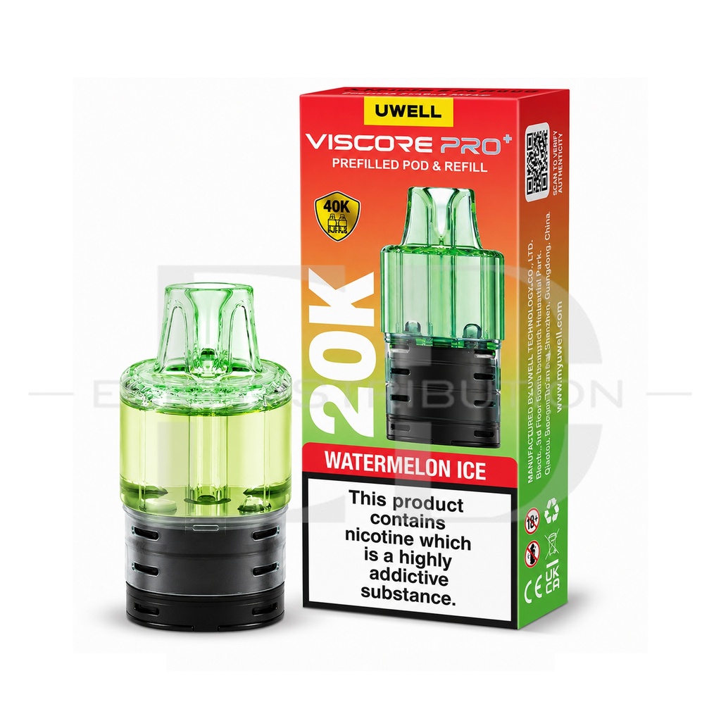 Uwell Viscore Pro+ Refillable Pod - Watermelon Ice 20MG