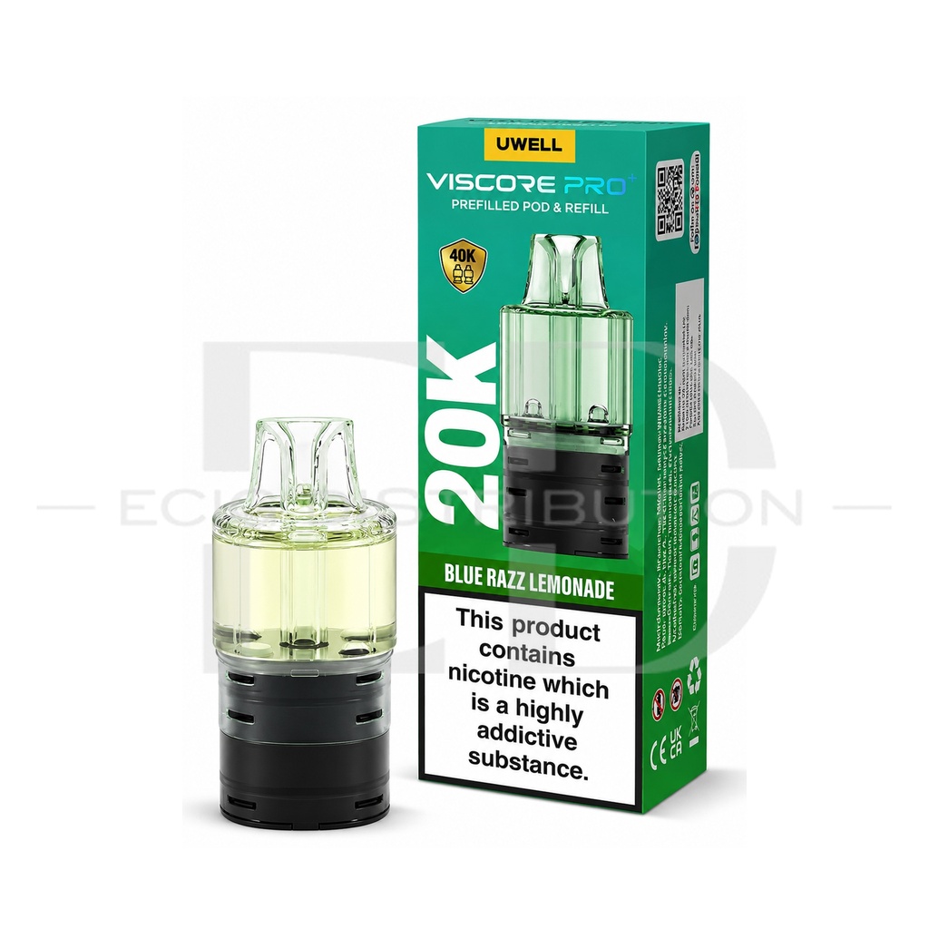 Uwell Viscore Pro+ Refillable Pod - Blue Razz Lemonade 20MG