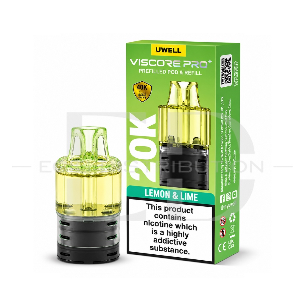 Uwell Viscore Pro+ Refillable Pod - Lemon & Lime 20MG