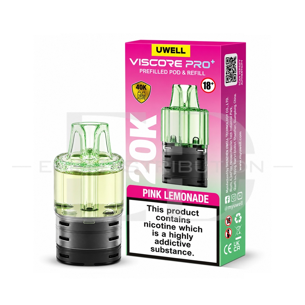 Uwell Viscore Pro+ Refillable Pod - Pink Lemonade 20MG