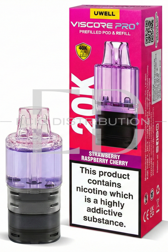 Uwell Viscore Pro+ Refillable Pod - Strawberry Raspberry Cherry 20MG
