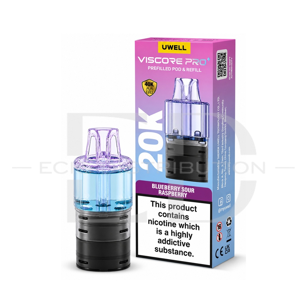 Uwell Viscore Pro+ Refillable Pod - Blueberry Sour Raspberry 20MG