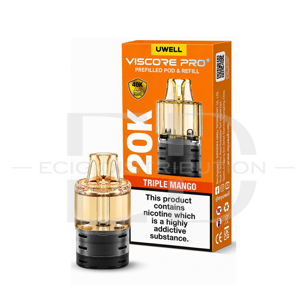 Uwell Viscore Pro+ Refillable Pod - Triple Mango 20MG
