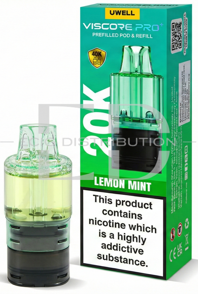 Uwell Viscore Pro+ Refillable Pod - Lemon Mint 20MG