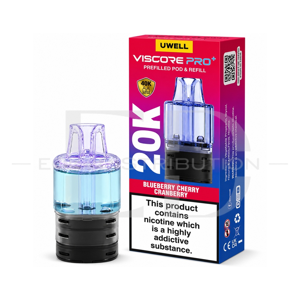 Uwell Viscore Pro+ Refillable Pod - Blueberry Cherry Cranberry 20MG