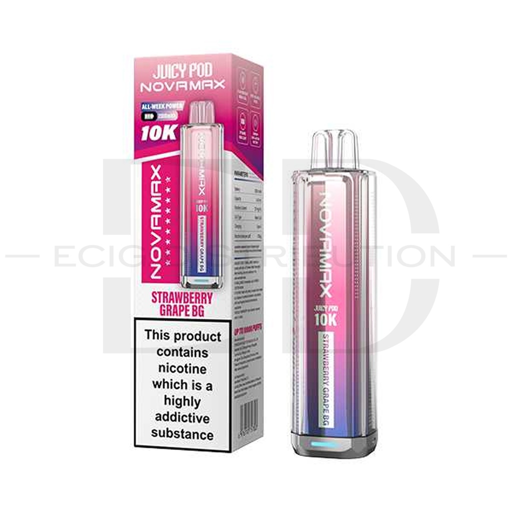 Juicy Pod Novamax 10K Pod Kit - Strawberry Grape BG