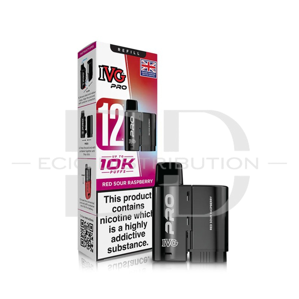 IVG Pro 12 Refillable Pod - Red Sour Raspberry 20MG