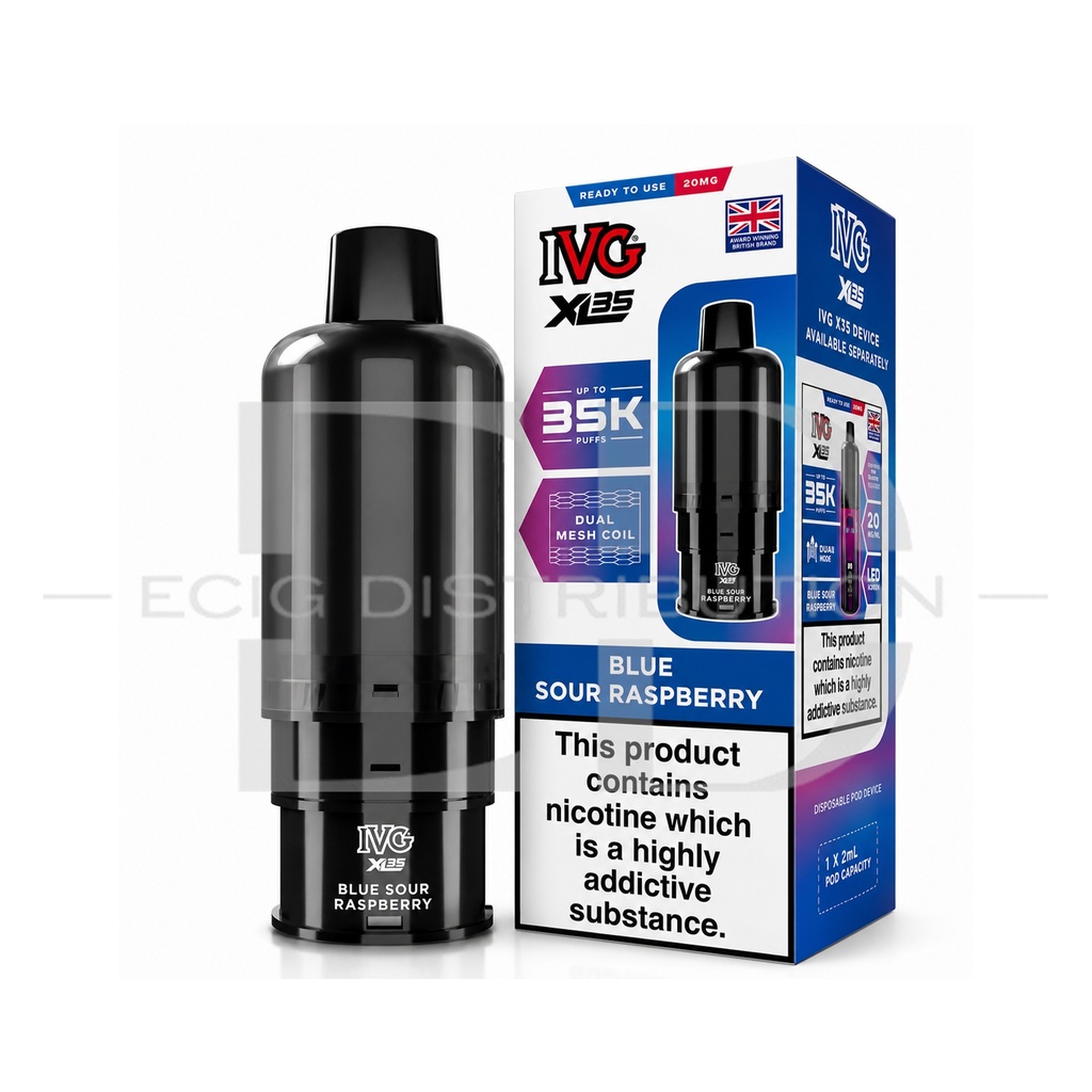 IVG XL 35 Refillable Pod - Blue Sour Raspberry 20MG
