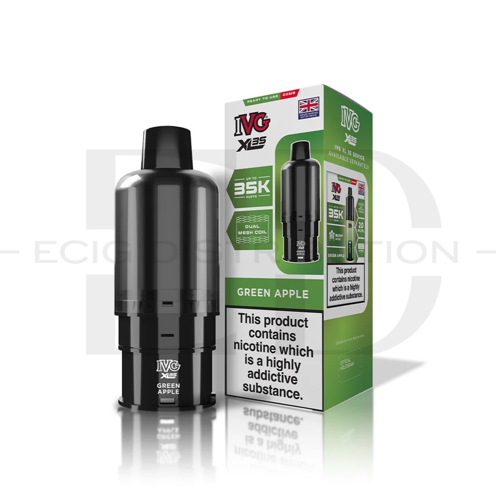 IVG XL 35 Refillable Pod - Green Apple 20MG