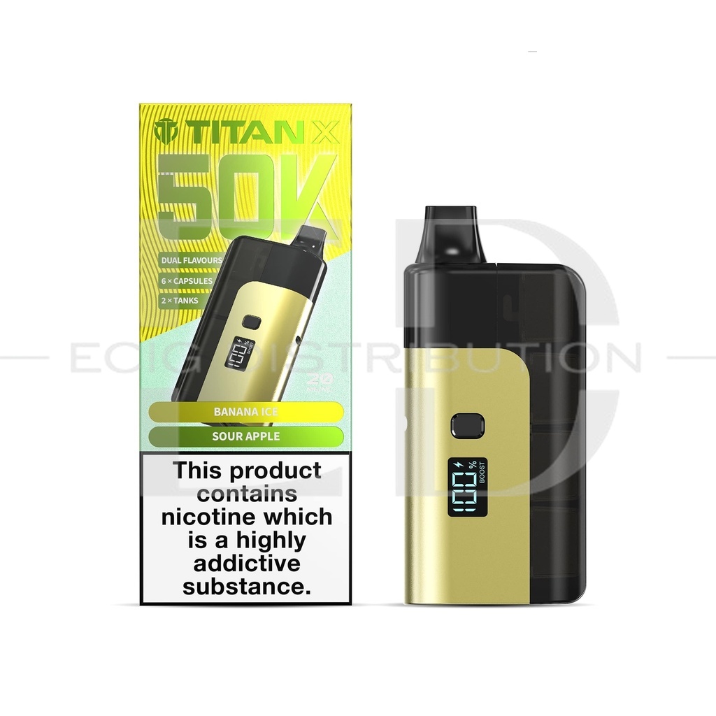 Titan X 50K Pod Kit Dual Flavour - Banana Ice/Sour Apple