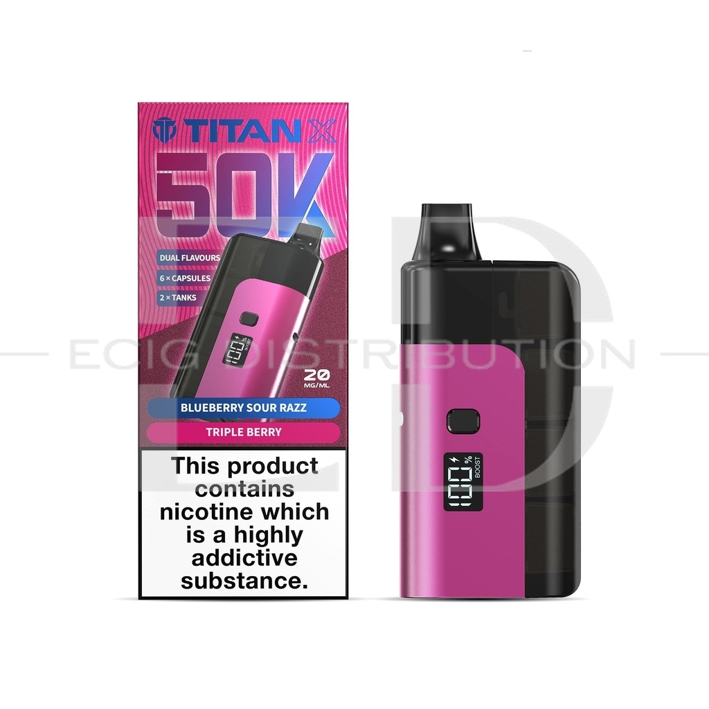 Titan X 50K Pod Kit Dual Flavour - Triple Berry/Blueberry Sour Razz
