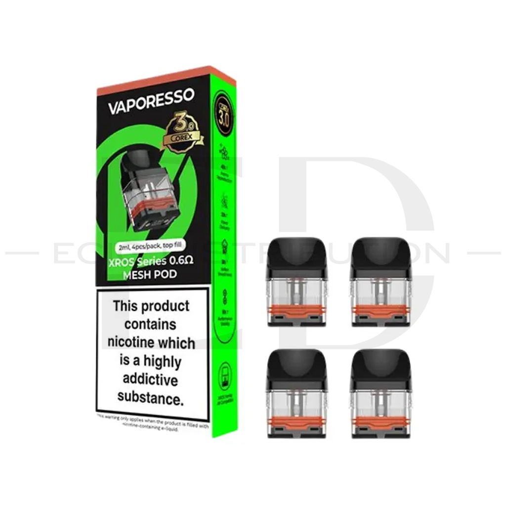 Vaporesso XRos Corex 3.0 Version Mesh Refillable Pod 4Pcs/Pack - 0.6 Ohm