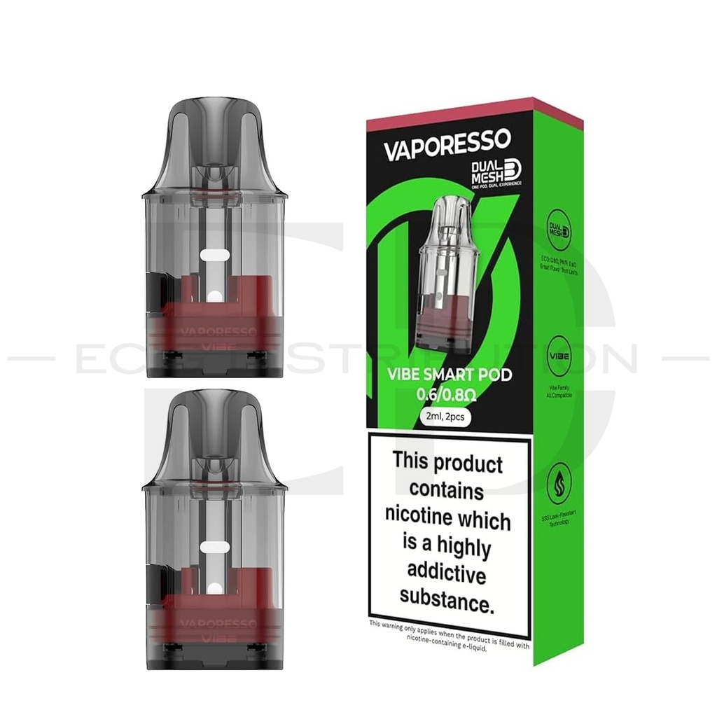 Vaporesso Vibe Dual Mesh Smart Refillable Pod 2Pcs/Pack -  0.6/0.8 Ohm ..