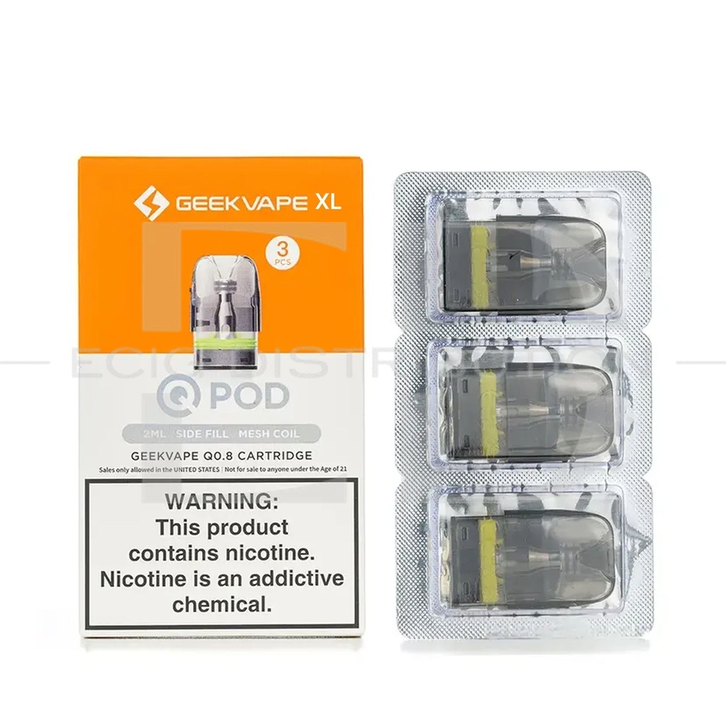 Geekvape Q Pods Side Fill Refillable Pod 3Pcs/Pack - 0.8 Ohm XL