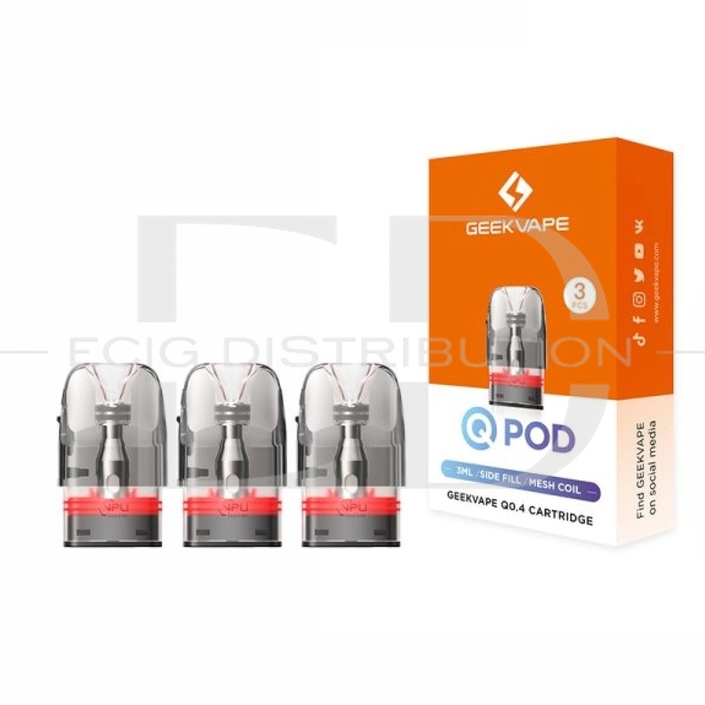 Geekvape Q Pods Side Fill Refillable Pod 3Pcs/Pack - 0.4 Ohm