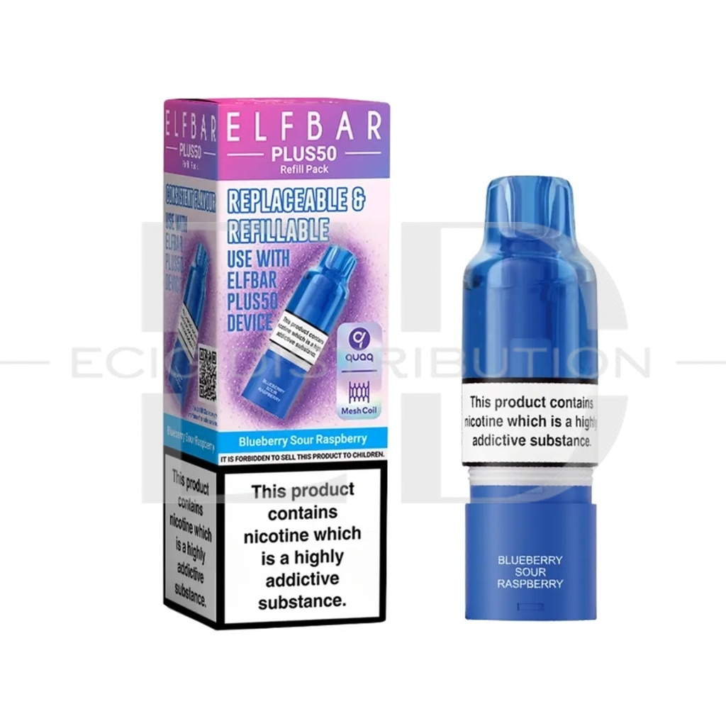Elfbar Plus50 Refillable Pod - Blueberry Sour Raspberry