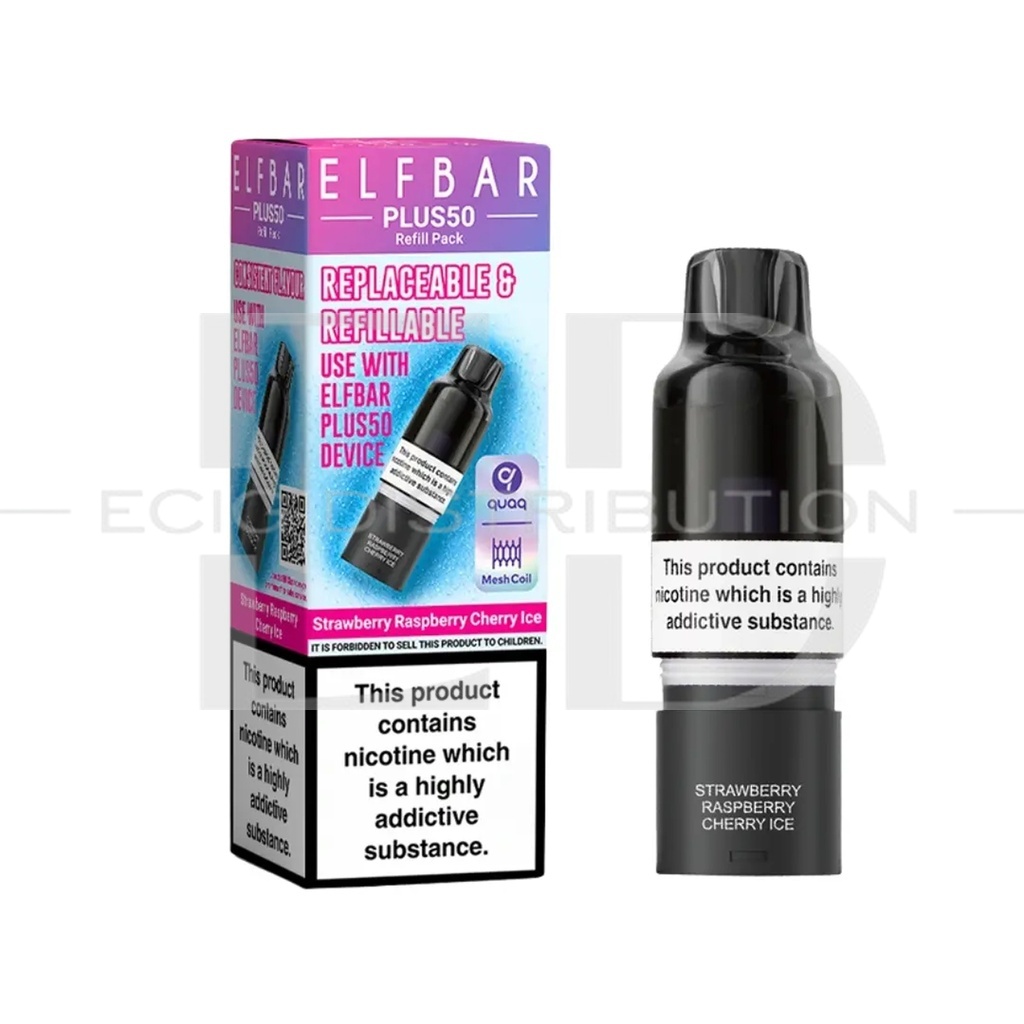 Elfbar Plus50 Refillable Pod - Strawberry Raspberry Cherry Ice
