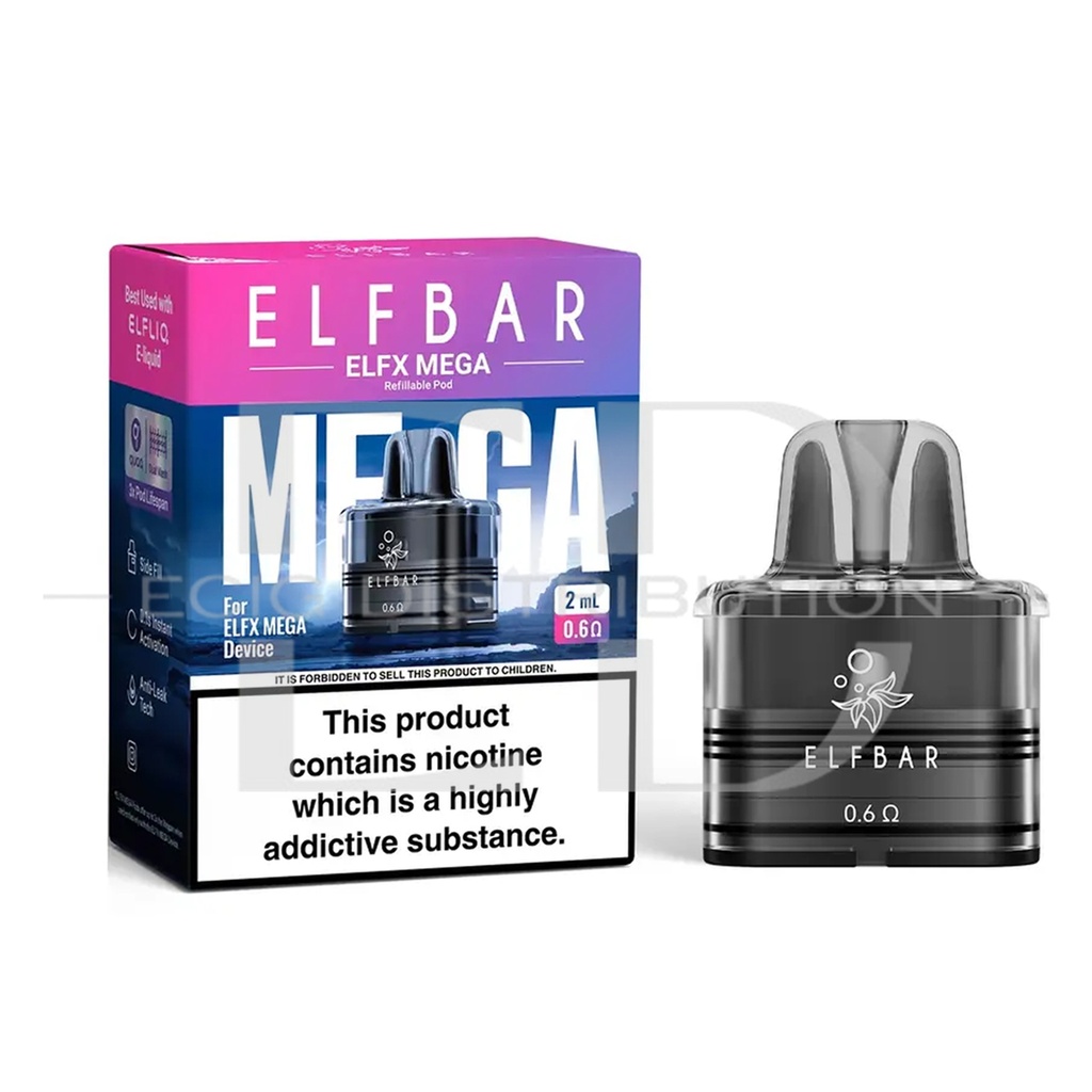 Elfbar Elfx Mega Dual Mesh Refillable Pod 1Pc/Pack - 0.6 Ohm XL
