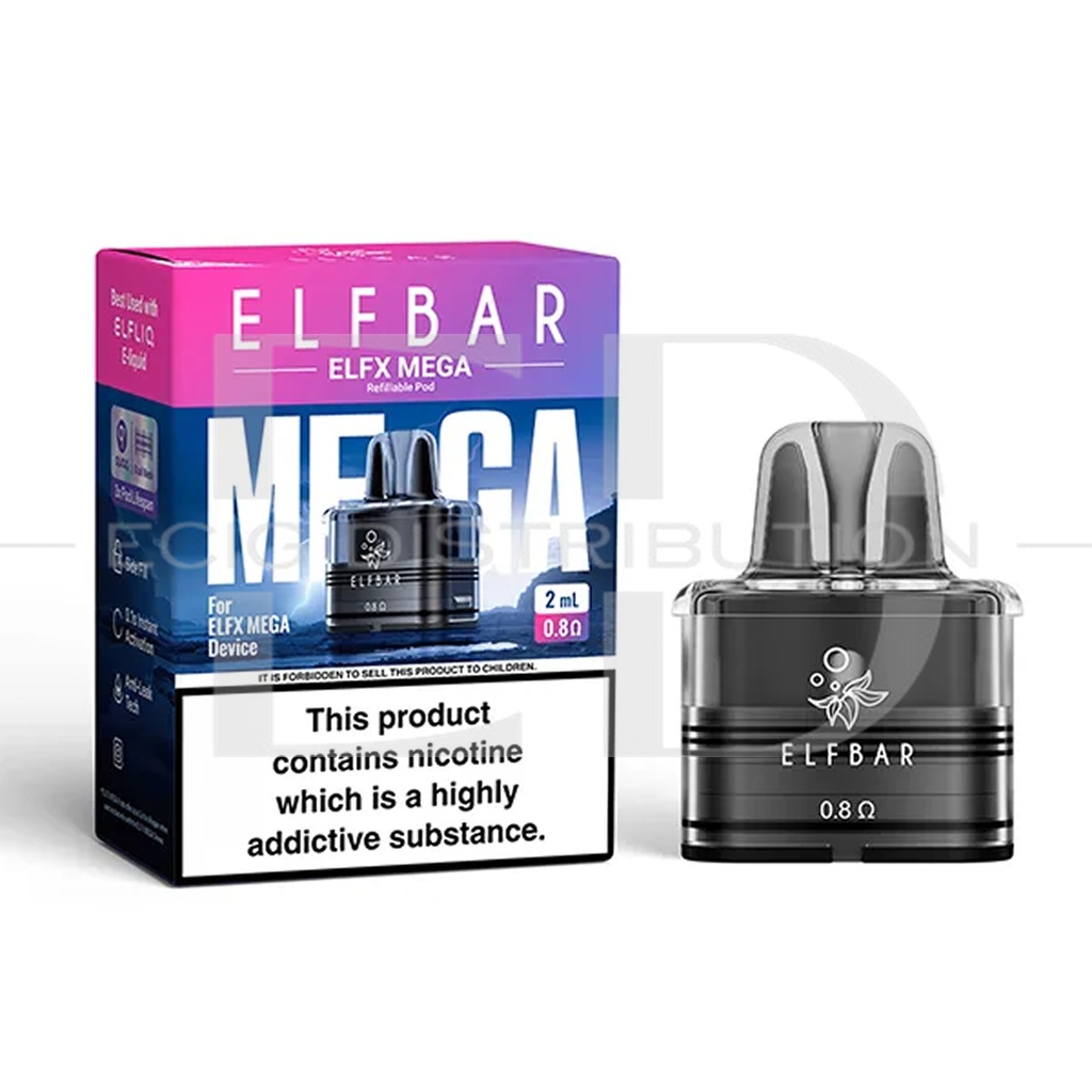 Elfbar Elfx Mega Dual Mesh Refillable Pod 1Pc/Pack - 0.8 Ohm ..