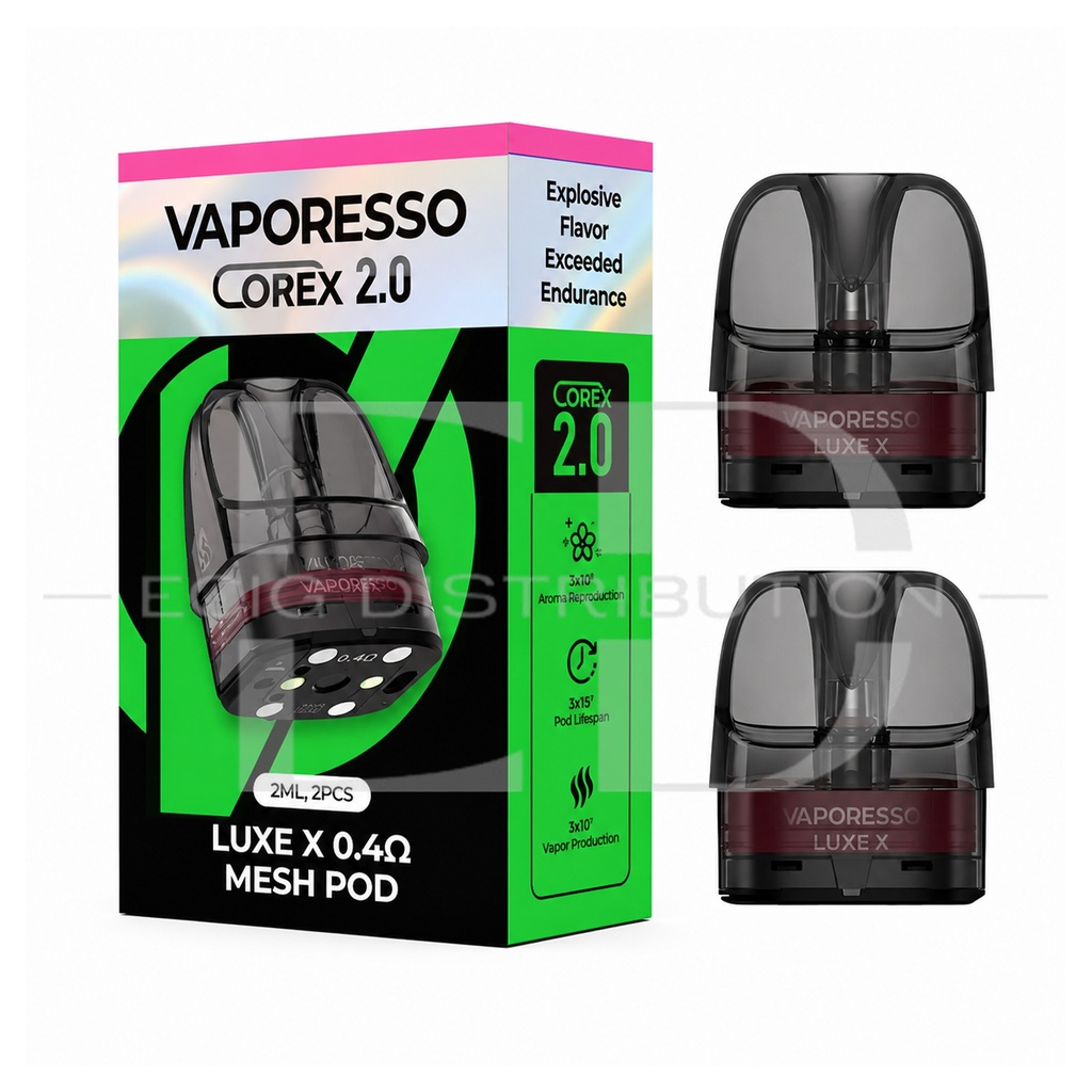 Vaporesso Luxe X Series Mesh Refillable Pod 2Pcs/Pack - 0.4 Ohm ..