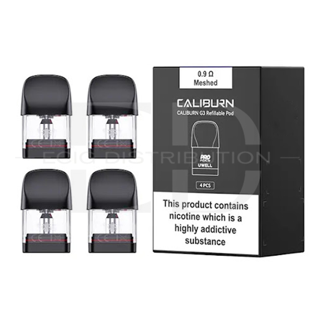 Uwell Caliburn G3 Refillable Pod 4Pcs/Pack - 0.9 Ohm