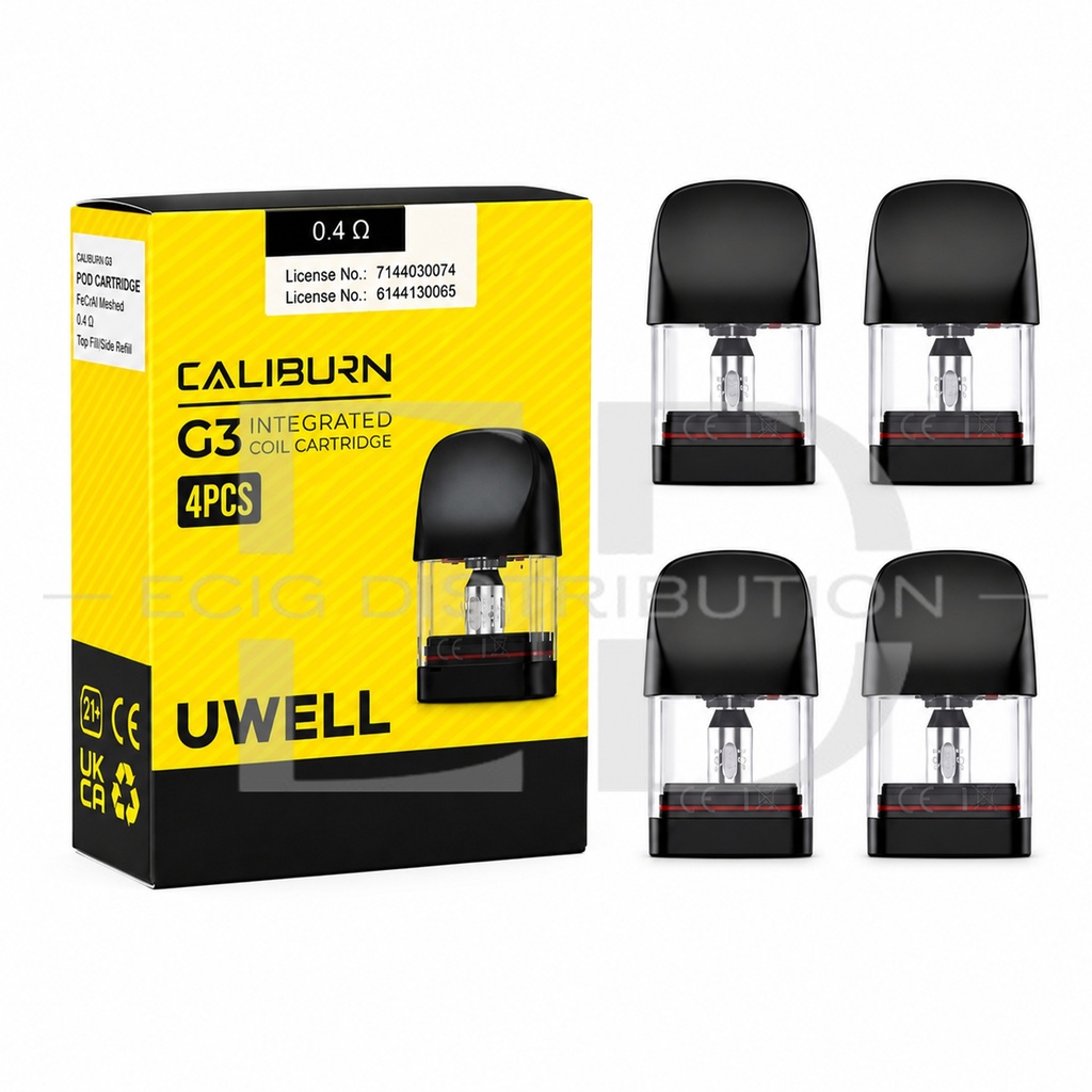 Uwell Caliburn G3 Refillable Pod 4Pcs/Pack - 0.4 Ohm ..