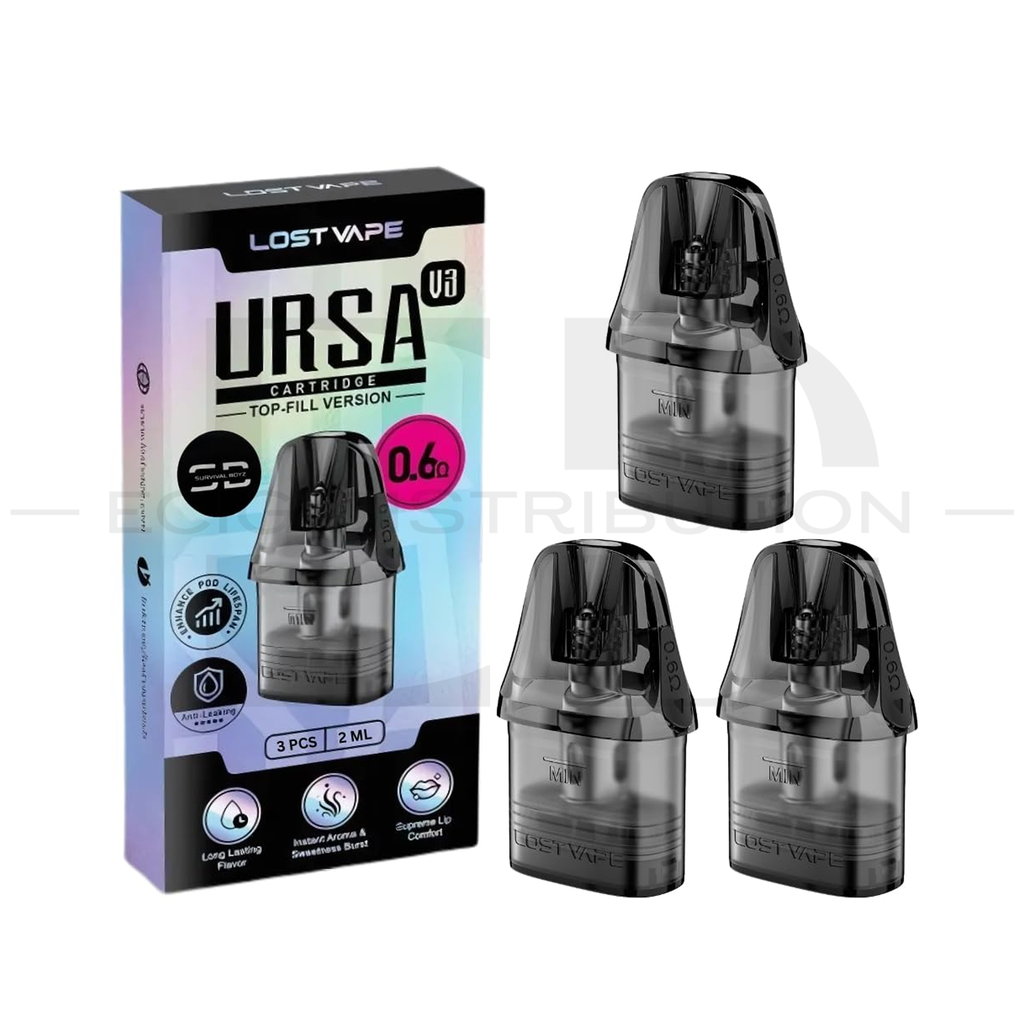 Lost Vape Ursa V3 Top-Fill Version Refillable Pod 3Pcs/Pack - 0.6 Ohm
