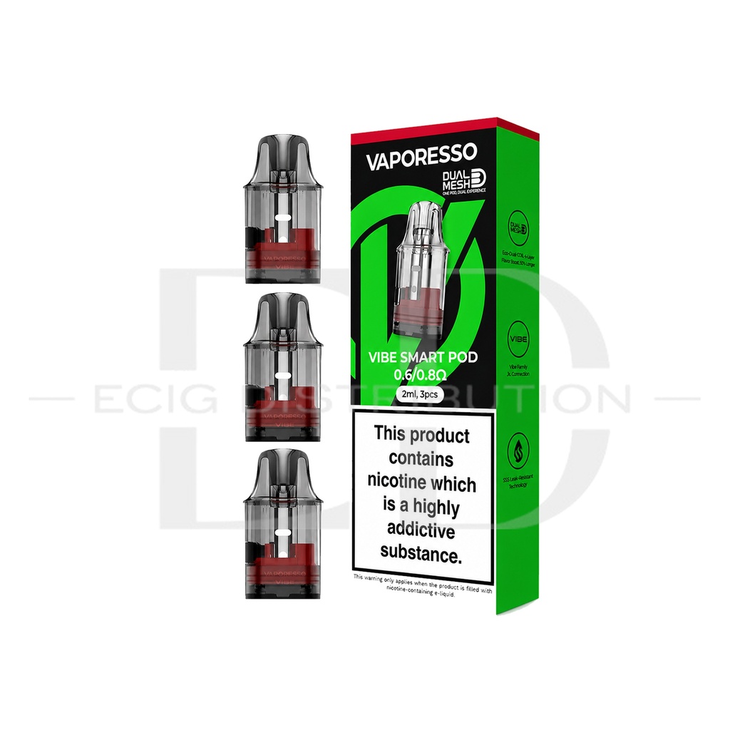 Vaporesso Vibe Dual Mesh Smart Refillable Pod 3Pcs/Pack - 0.6/0.8 Ohm 