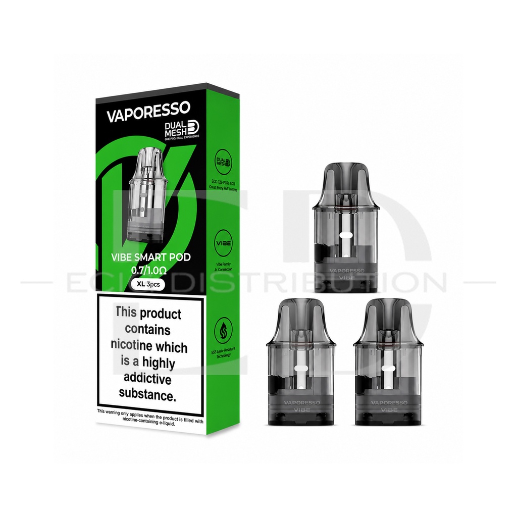 Vaporesso Vibe Dual Mesh Smart Refillable Pod 3Pcs/Pack - 0.7/1.0 Ohm XL