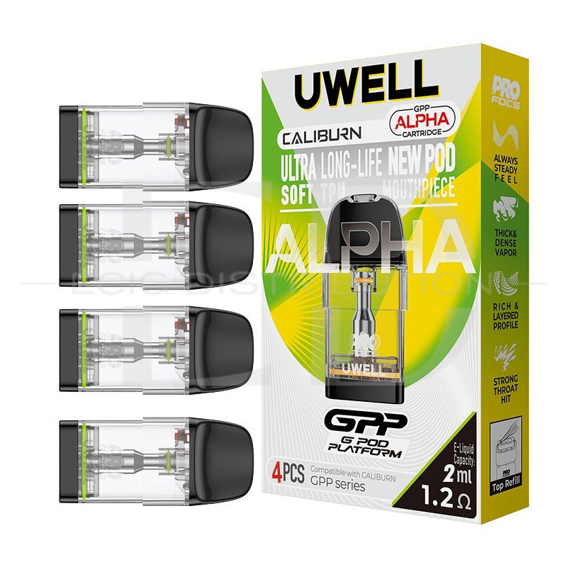 Uwell Caliburn GPP Alpha Coil Cartridge Top Refill 4Pcs/Pack - 1.2 Ohm 