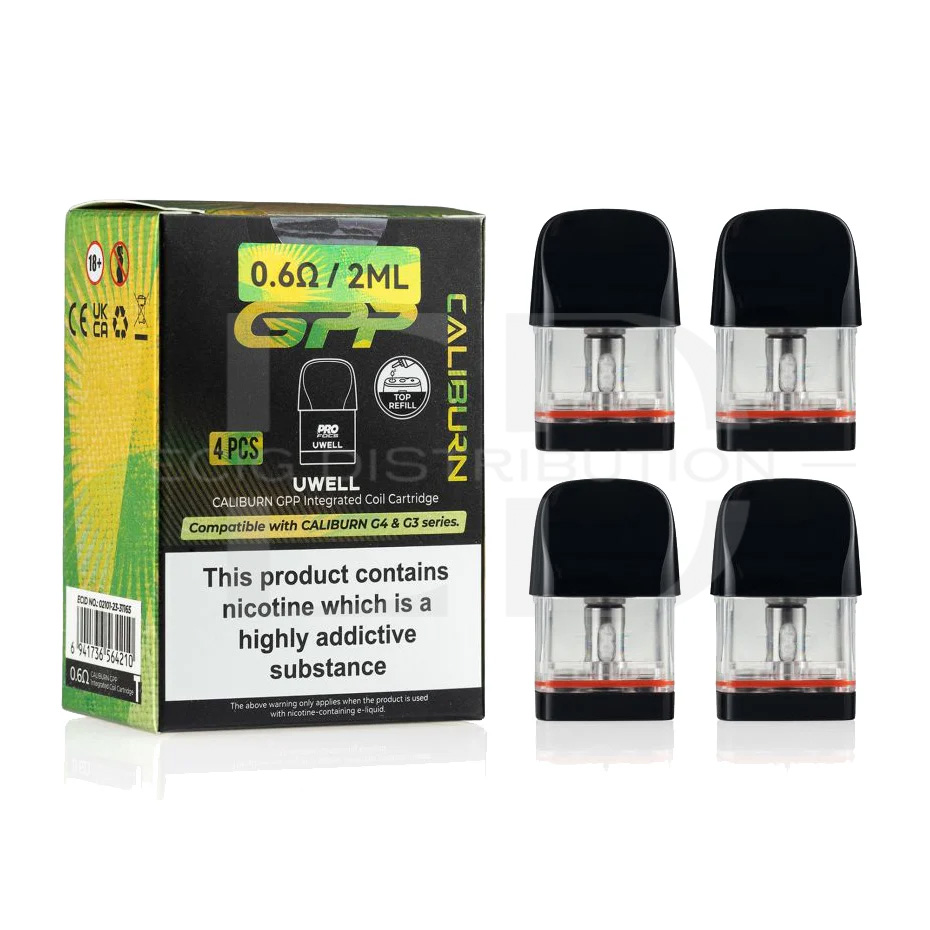 Uwell Caliburn GPP Refillable Pod Top Refill TPD 4Pcs/pack - 0.6 Ohm 
