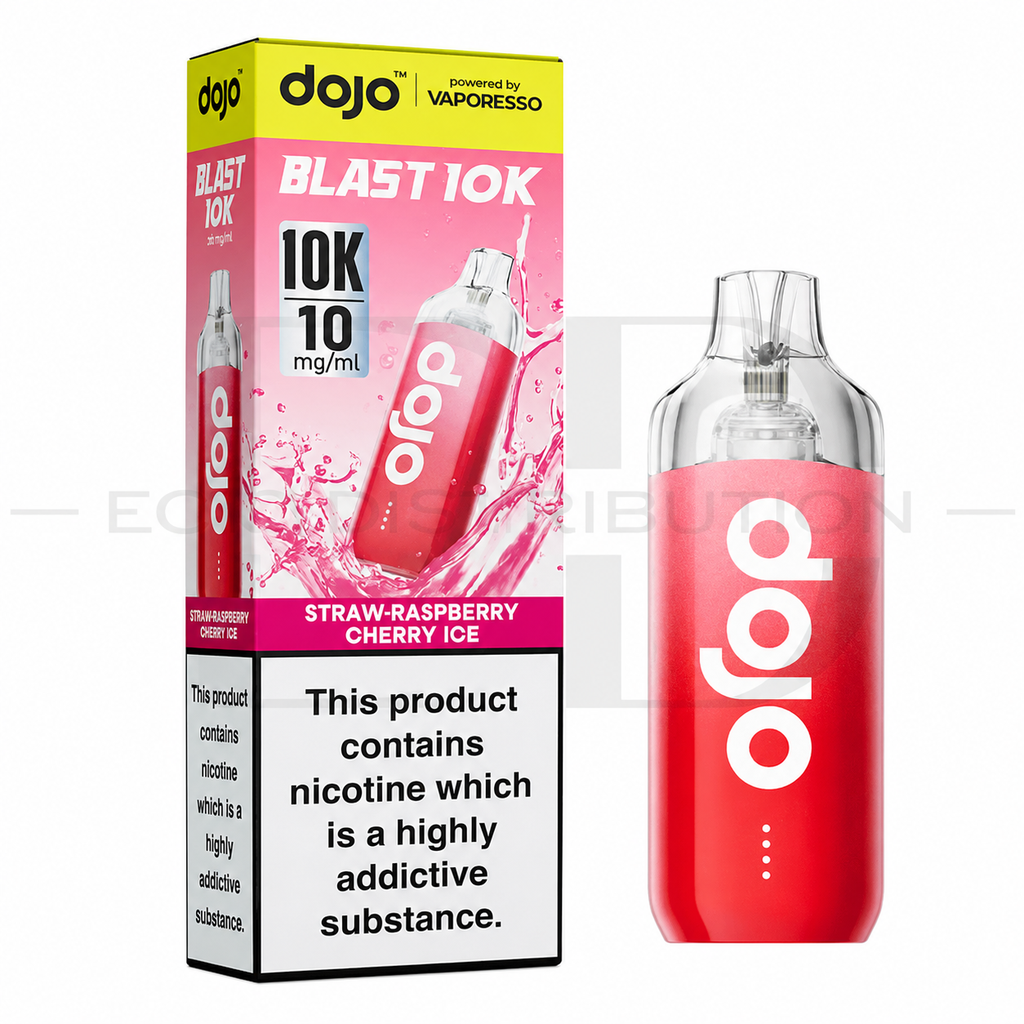Vaporesso Dojo Blast 10K Pod Kit - Straw-Raspberry Cherry Ice 10MG 