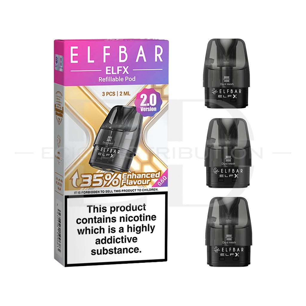 Elfbar ELFX Dual 2.0 Mesh Refillable Pod 3Pcs/Pack - 0.6 Ohm
