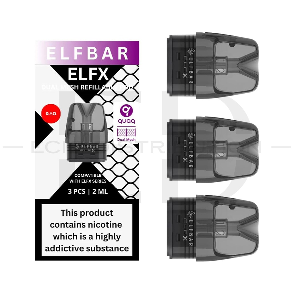 Elfbar ELFX Dual Mesh Refillable Pod 3Pcs/Pack - 0.8 Ohm