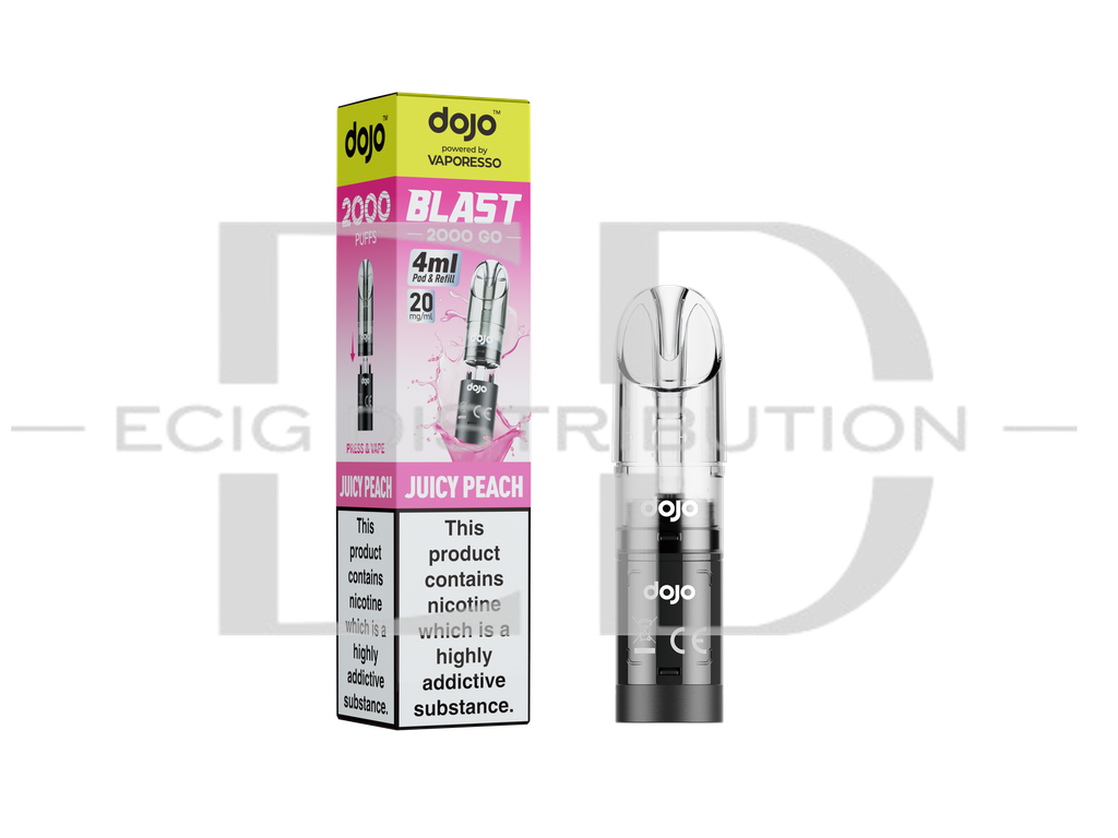 Vaporesso Dojo Blast 2000 Go Transparent Pod - Juicy Peach 20MG