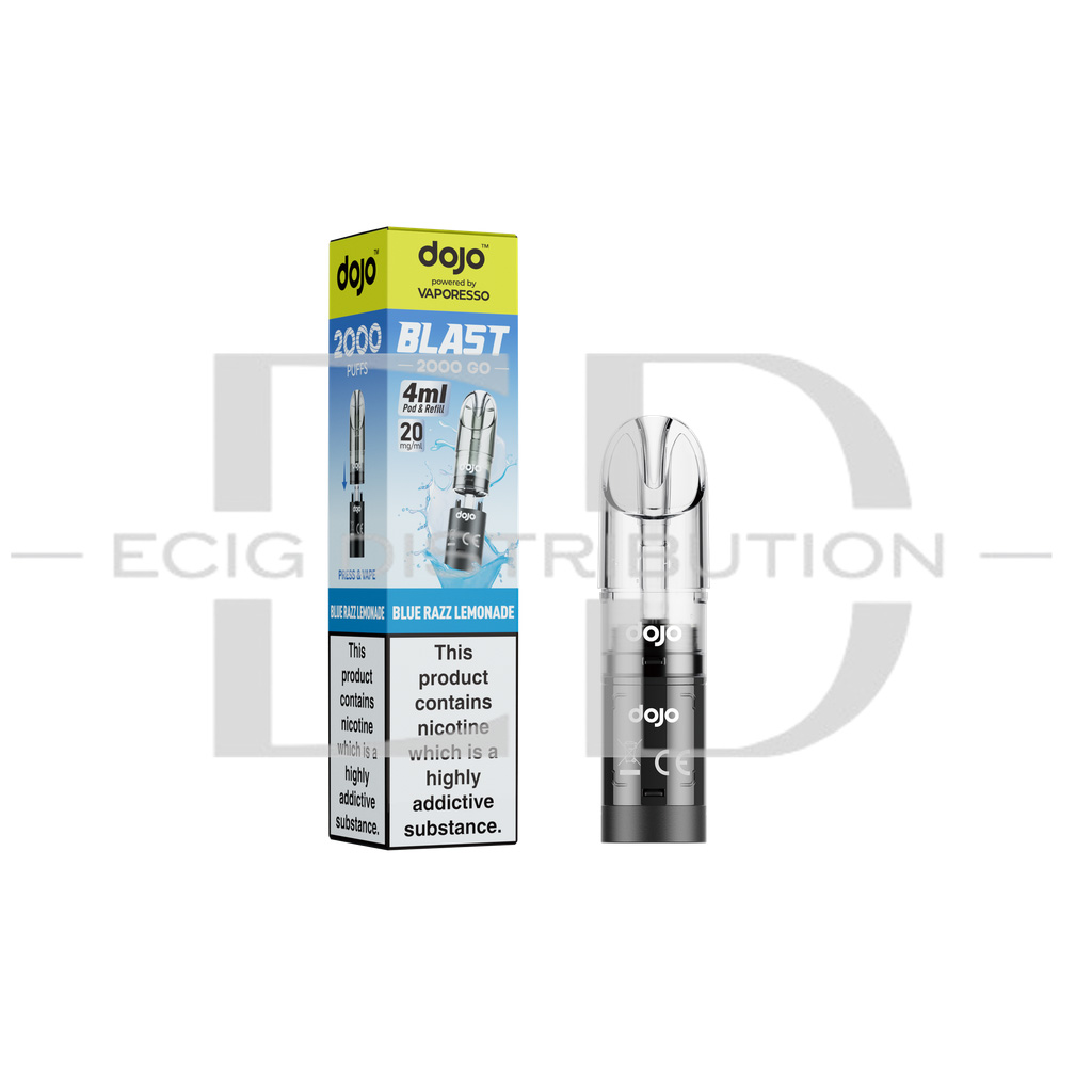 Vaporesso Dojo Blast 2000 Go Transparent Pod - Blue Razz Lemonade 20MG