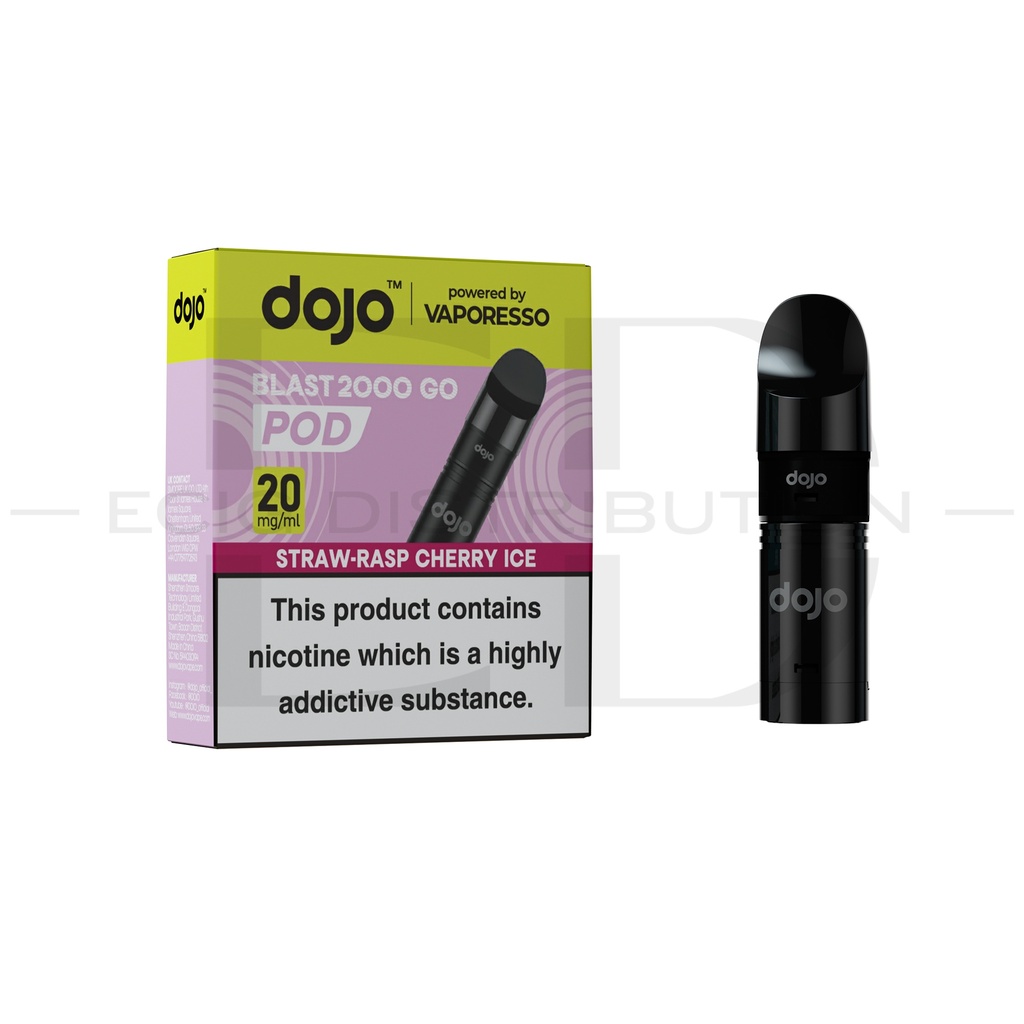 Vaporesso Dojo Blast 2000 Go Refillable Pod - Strawberry Raspberry Cherry Ice 20MG