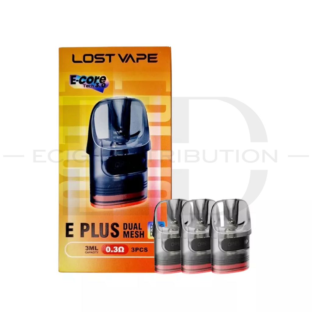 Lost Vape E Plus Dual Mesh Refillable Pod 3Pcs/Pack - 0.3 Ohm