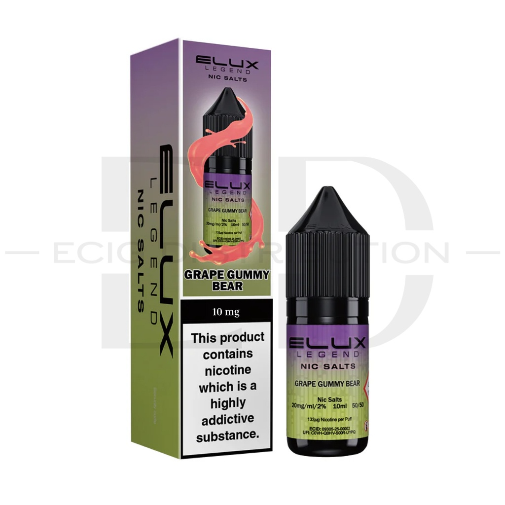 Elux Nic Salts - Grape Gummy Bear 10MG