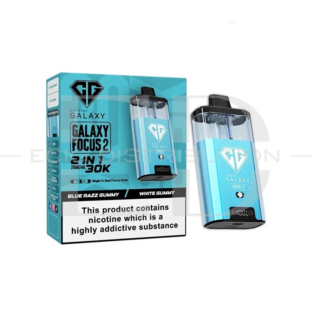 Crystal Galaxy Focus 2 30K Pod Kit - Blue Razz Gummy / White Gummy 20MG
